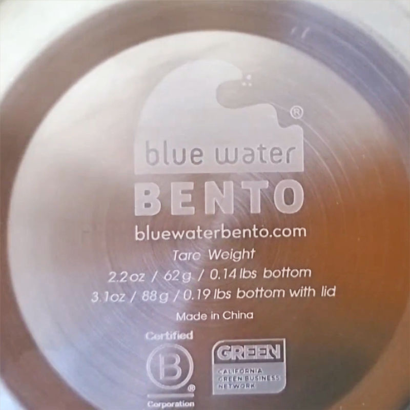Stainless steel container with tare weight and silicone lid
